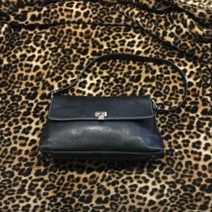 Ann Taylor Soft Black Leather Satchel